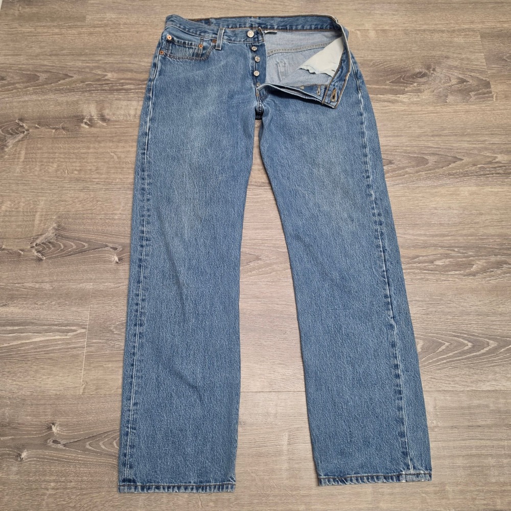 Vintage Levis 501 Original Fit Jeans Mens 34x32 Blue Denim Button Fly Mexico